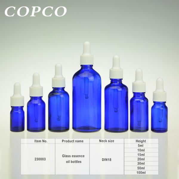 Glass essence oil bottles - Blue